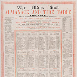 Image of the Manx Sun newspaper front page from 1871