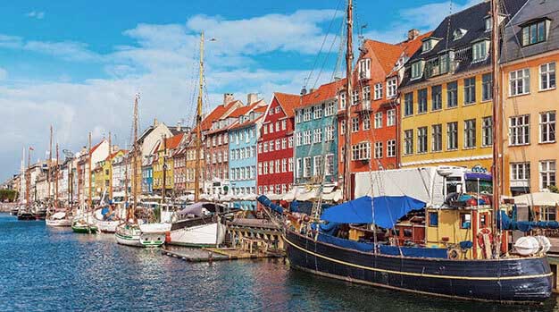 Boats in the harbour, Nyhavn, Copenhagen, Denmark