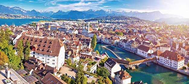 Aerial view of City of Luzern, Switzerland