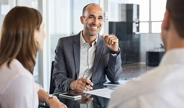 Professional people in a meeting looking for right financial adviser