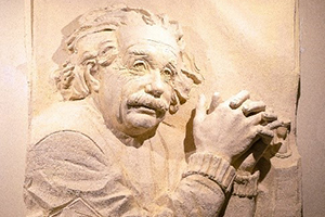 Albert Einstein Statue on display in Moscow in Russia