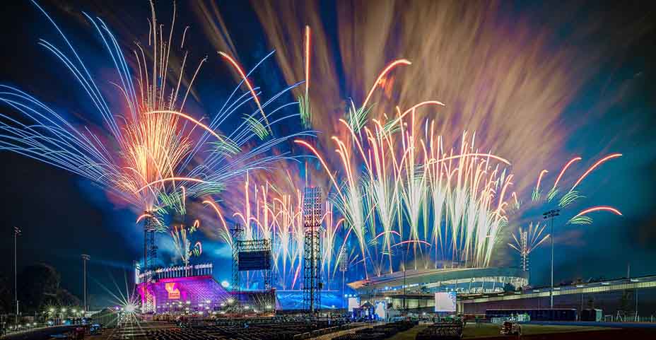 Fireworks at the Commonwealth Games Birmingham 2022