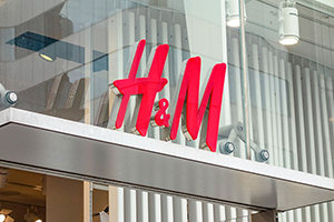 H&M logo about store front