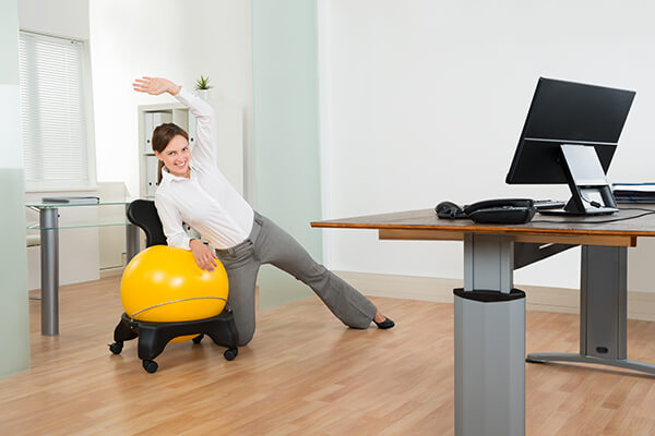 Exercise ball exercises at deals your desk