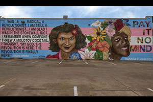 Sylvia Rae Rivera and Marsha P. Johnson memorial mural in Dallas