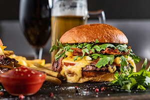 burger and beer