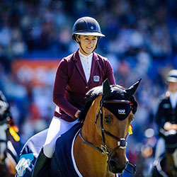 Yasmin Ingham riding a horse