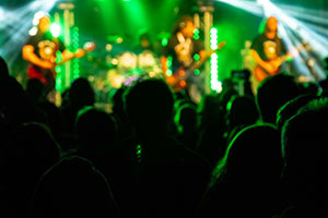 Wacken Festival- German music festival, green lights shine bright over rock music