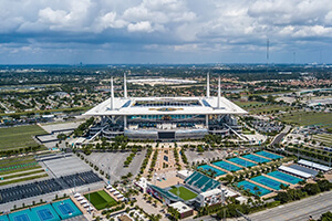Sky view of Hard Rock stadium where Miami open is held
